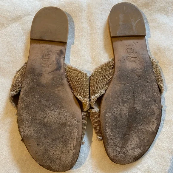 Stuart Weitzman Gold Slides - Picture 4 of 4